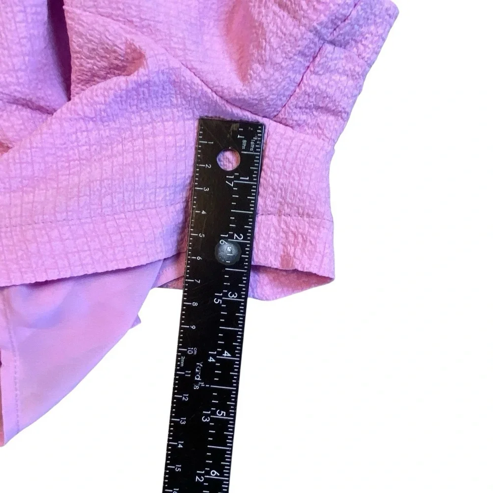 Forever 21 Romper With A Tie Front Cut‎ Out Waist Puff Sleeves Size S Purple NWT - Picture 7 of 10